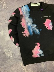 Off-White Men’s Black Graphic Sweatshirt Size S Cotton Made in Portugal