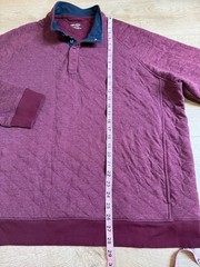 EUC Mens UNTUCKit Garrison quilted pullover tawny port maroon snap button sz XXL