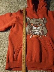 Vintage JNCO Jeans Sweatshirt Hoodie Bulldog Logo Size Youth Large Red 90’s