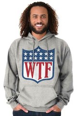 Funny Football Sports Fan Humor WTF Joke Hoodie Hooded Sweatshirt Men Women