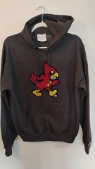 Champion Hoodie featuring Iowa State University’s famous “Walking Cy” cardinal.