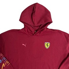 PUMA Scuderia Ferrari Miami Graphic Pullover Hoodie Mens Size XL Deep Red NEW
