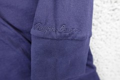 Ralph Lauren Purple Label Hoodie Mens Medium Blue Full Zip Jersey Logo Pockets