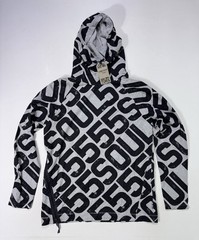 Triple Five Soul 555 Size Medium NWT Hoodie Sweatshirt Grey Black Logo AOP