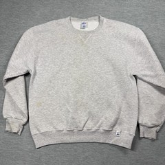 Russell Athletic Sweatshirt Mens Large Gray Blank Plain Crewneck Fleece Pullover