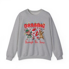 Christmas Sweatshirt – Holiday Apparel Pullover – Dabbing Snowflake Design,