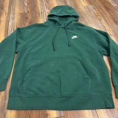 Nike Sportswear Club Fleece Hoodie Forest Green Embroidered Swoosh Mens Large L