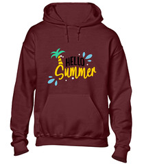 HELLO SUMMER HOODY HOODIE HOLIDAY BEACH CASUAL CLOTHING TOP COOL SLOGAN FUNNY