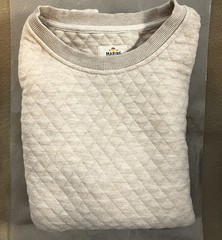 Marine Layer Men’s Corbet Quilted Crewneck Size Medium Oatmeal