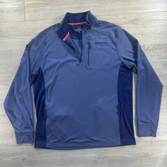 Vineyard Vines Pullover Mens M Blue Quarter Zip Performance 100% Polyester