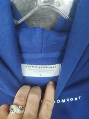 Seek Discomfort Yes Theory Lightning Bolt Classic Blue Pullover Hoodie Mens L