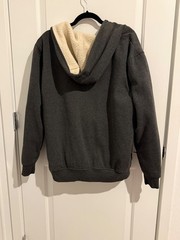 Logan and Martin Sport NYC Zip Hoodie Mens L Black Good Sherpa Lined Heavy