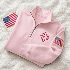 Embroidered J.E.E. Epstein Quarter Zip Sweatshirt, Jeffrey Epstein Embroidery