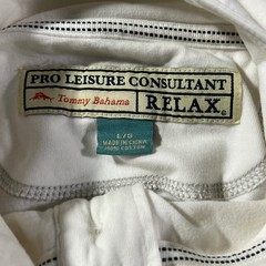 Tommy Bahama Pullover Mens Large White Relax Pro Leisure Consultant Cotton Mock