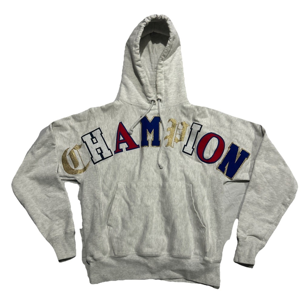 VTG Champion Varsity Letter Spell Out Hoodie Men’s Small Reverse Weave Sweatshir