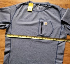 Carhartt Men’s Force Heavyweight Heathered Knit Base Layer Crewneck Pocket Top L