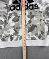 Adidas Camo Hoodie Large Gray White Pullover Fleece Logo Sweatshirt