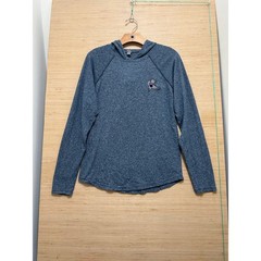 Unbranded Mens Small Blue Heathered Lightweight Performance Hoodie Kettlebell