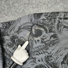 Vintage Faded Glory Skull Hoodie Men’s Size Medium AOP Sherpa Lined Cyber Y2K