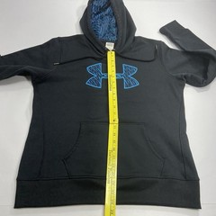 Under Armour Hoodie Men’s Large Black Loose Big Logo Pullover Hooded Sweatshirt