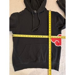 Naruto Shippuden Akatsuki Cloud Hoodie Black Red Graphic Sweatshirt Small