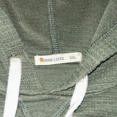 Marine Layer Hoodie Waffle Knit Sz XXL Olive Green Supima Cotton Modal Pullover