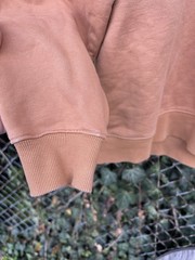 Men’s BURBERRY Owie Label Logo Appliqué Designer Hoodie Tan Sweatshirt Medium