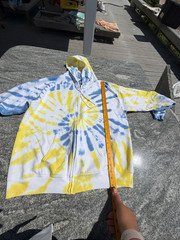 Unbranded 2000s Hip Hop Tie-Dye Hoodie Cotton Medium Yellow Blue