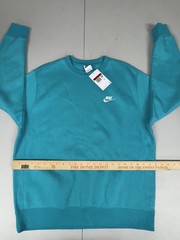 Nike Men’s Club Fleece Crew Sweatshirt Turquoise Blue BV2662-345 NWT Pick Size