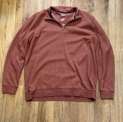 Croft & Barrow Men’s L Red/Burgundy Extra Soft Quarter-Zip Pullover Sweatshirt