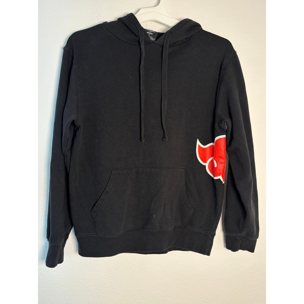 Naruto Shippuden Akatsuki Cloud Hoodie Black Red Graphic Sweatshirt Small