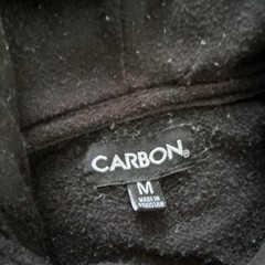 CARBON Hoodie Men M Black Solid Pullover Hooded Drawstring Pockets