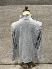 Nautica Sweatshirt Mens XL Gray Solid 1/4 Zip Fleece Mock Neck Pullover Logo
