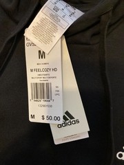 Men’s NWT Adidas Feel Cozy Black w/White Trefoil Pullover Hoodie Reg. Med