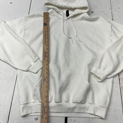 Gildan White Solid Heavy Blend Long Sleeve Hooded Sweatshirt Adult Unisex L