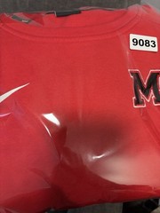Nike Red Gray Fleece Pullover Sweatshirt M Embroidered Logo Long Sleeve Crop M/L
