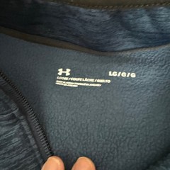 Under Armour Mens Fleece L Navy Blue Heathered Fleece Quarter Zip Pullover