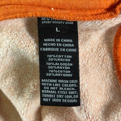 Municipal Sport Utility Gear Orange Hoodie Mens Large Cotton Rayon Sweatshirt