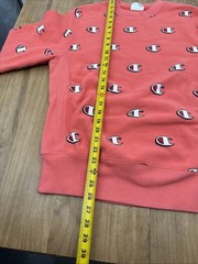 Champion Reverse Weave Long Sleeve Crew Neck Sweatshirt Men’s S Coral Pink Logos