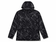 Hurley Men’s Hoodie S M L XL XXL Gray Tropical Print Pullover Sweatshirt Pockets