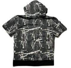 1738 ORIGINAL Mens M Hoodie Gray White Paint Splash # 23 Short Sleeve Kangaroo