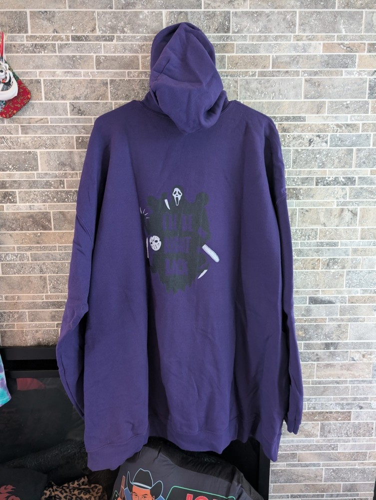 slashers unisex size 5XL full zip purple hooded sweatshirt teefury *used*
