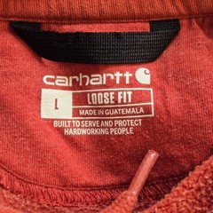 Carhartt Men’s Coral Orange Pullover Hoodie Sweatshirt Loose Fit Size Large