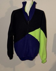 VTG Street Closed Fleece Colorblock 1/4 Zip Pullover Size XL
