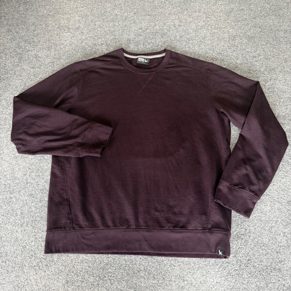 Eddie Bauer Mens Large Burgundy Plum Crewneck Sweatshirt Pullover Casual Outdoor
