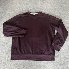Eddie Bauer Mens Large Burgundy Plum Crewneck Sweatshirt Pullover Casual Outdoor