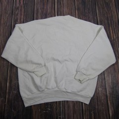 Jerzees Sweatshirt Mens XL White Vintage Crewneck Plain Long Sleeve Blank