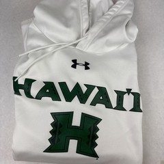 Under Amour University of Hawaii Warriors Hoodie White Size XL Loose Fit GUC