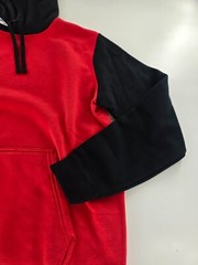 Nike Color Block Club Fleece Pullover Hoodie Men’s L Red/Black New