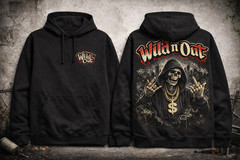 Skull Wild N Out Mens Hip Hop Big & Tall Graphic Black Hoodie Street Wear Money